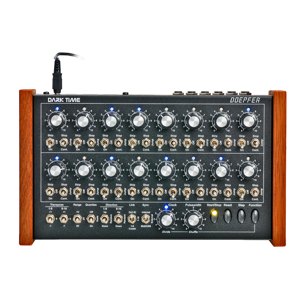 Dopefer Dark Time - analog sequencer white/blue LEDs [DODARKTwb] - 480,00 €  - Raw Voltage - Modular Store Vienna